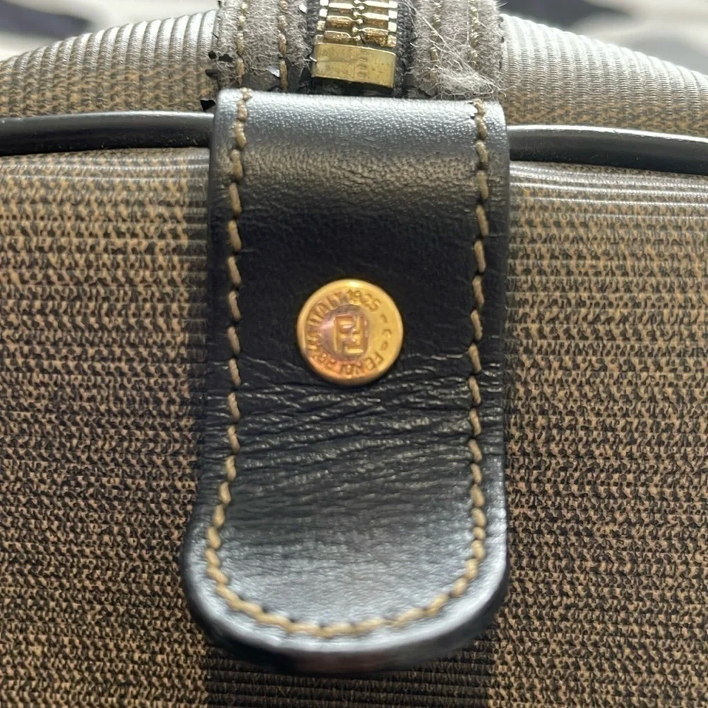 Authentic Vintage FENDI Penguin Canvas Boston Bag